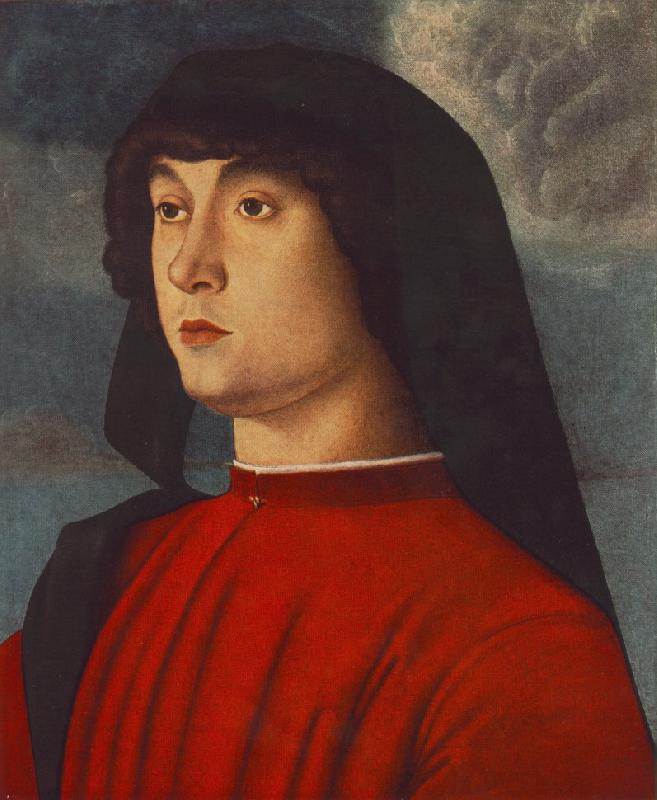 BELLINI, Giovanni Portrait of a Young Man in Red3655 France oil painting art